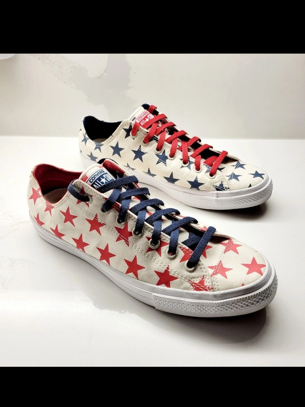 ⭐️ Converse Chuck Taylor II All Star Low 4th Of July USA Stars Men's Size 13 ⭐️
